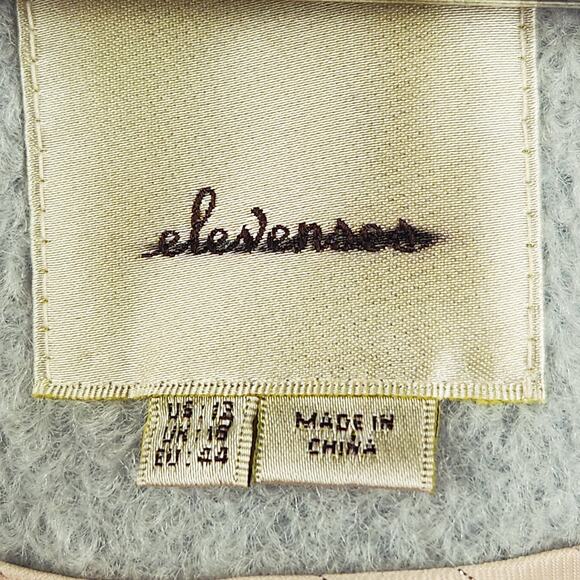 Elevenses Collared Beatrix Coat Women’s SZ 12 Ice Blue Faux Fur Collar Lined EUC - Picture 5 of 16